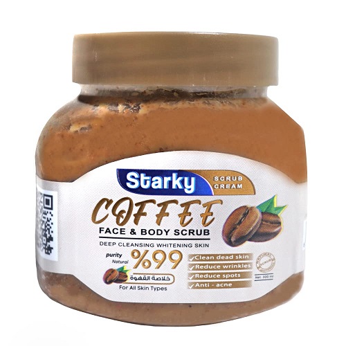 Starky Scrub Cream Face & Body Scrub Deep Cleansing Whitening Skin with Coffee for All skin Types-300ml