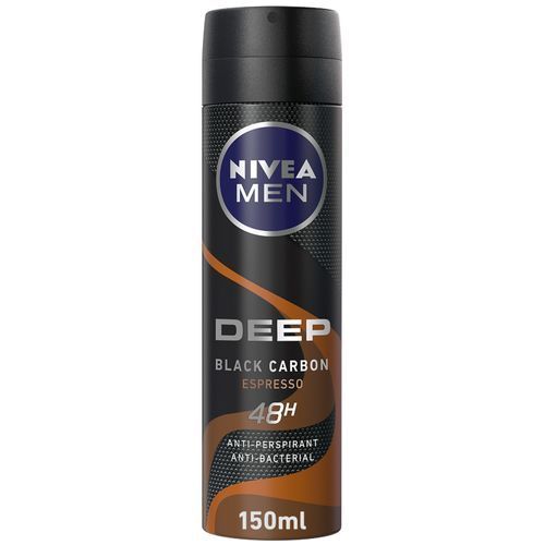 NIVEA MEN Nivea - Men DEEP Espresso Black Carbon Antibacterial Antiperspirant Deodorant Spray - For Men - 150ml