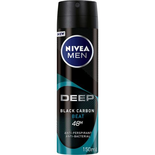 NIVEA Deep Black Carbon Beat Men Deodorant Spray - 150 Ml
