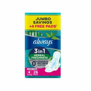 Always Ultra 3in1 Herbal Freshness New Ultra thin Long sanitary pad with wings - 26 pad count