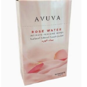 avuva intimate feminine wipes - rose water- 14 pcs ( 1+ 1 free )
