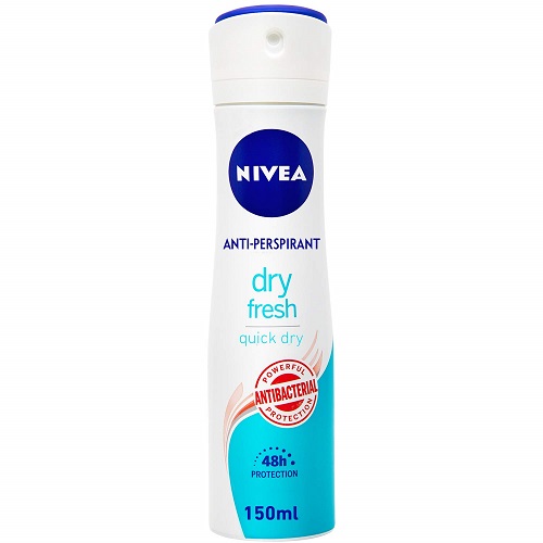 NIVEA Antiperspirant Spray for Women, Dry Fresh Antibacterial Protection, 150ml