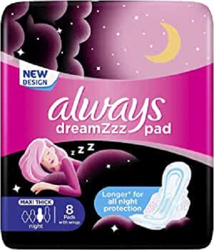 Always Maxi Thick Dreamzzz 2 in 1 Extra Long Pads - 8 Pads