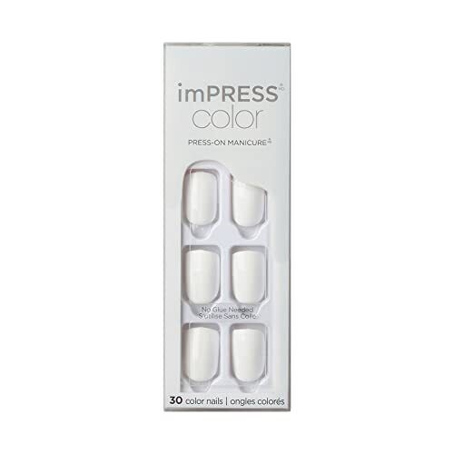IMPRESS Color NAILS PRESS ON SHORT - Shiny White - Frosting