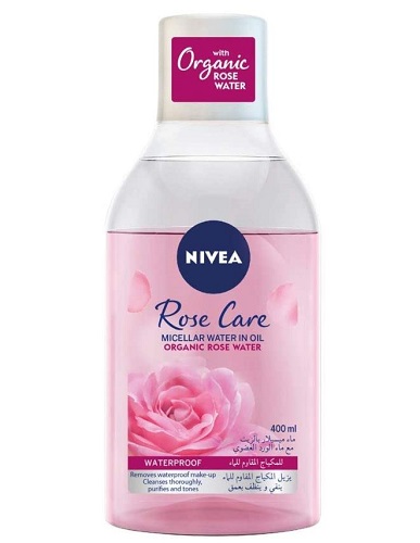 NIVEA Face Micellar Water, Makeup Remover, Rose Care with Organic Rose, All Skin Types, 400ml